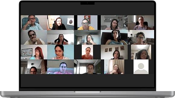 Aulas ao vivo no laptop