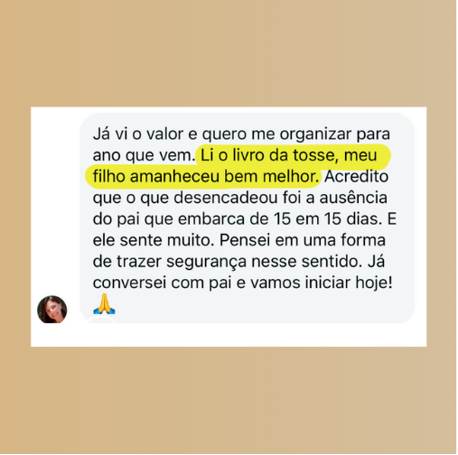Depoimento de mãe — filho amanheceu bem melhor