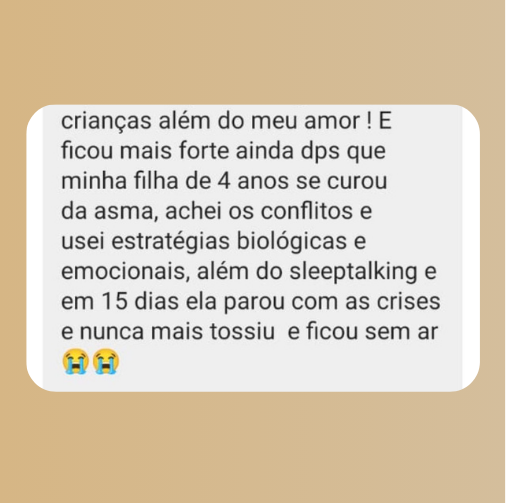Depoimento de mãe — parou com as crises e ficou sem ar